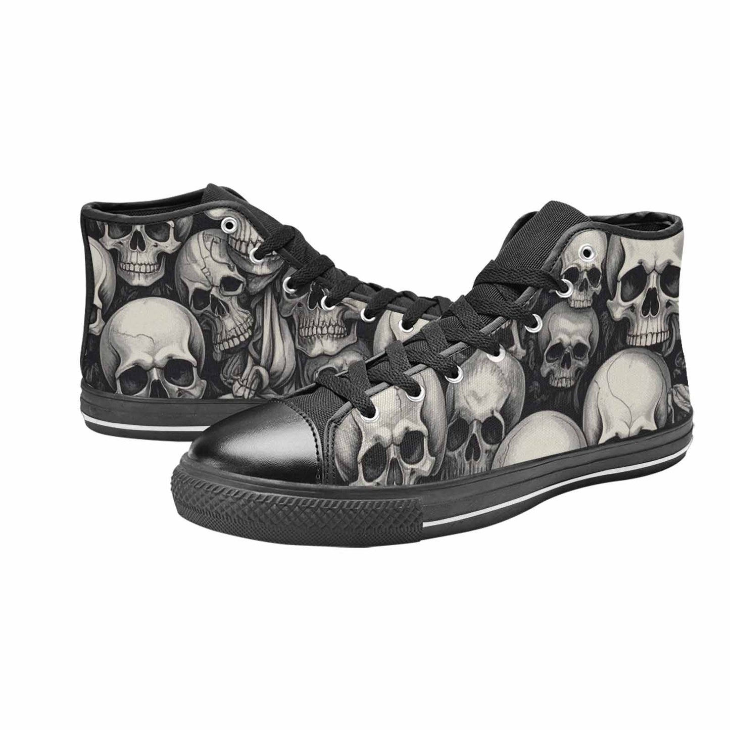 MEN'S Skulls - Classic High Top Canvas Vibrant Chaos Sneakers