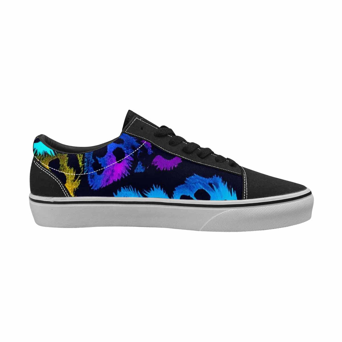 WOMEN'S Leopard Print Neon Canvas Lace-Up Wallpaper Art Custom Sneakers