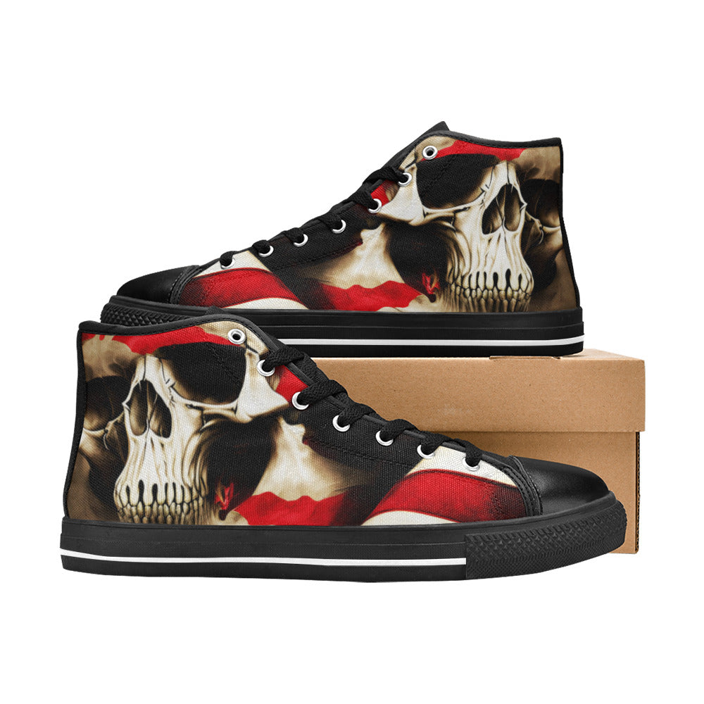 WOMEN'S Cc Patriotic Usa Flag High Top Canvas Vivid Custom Shoes