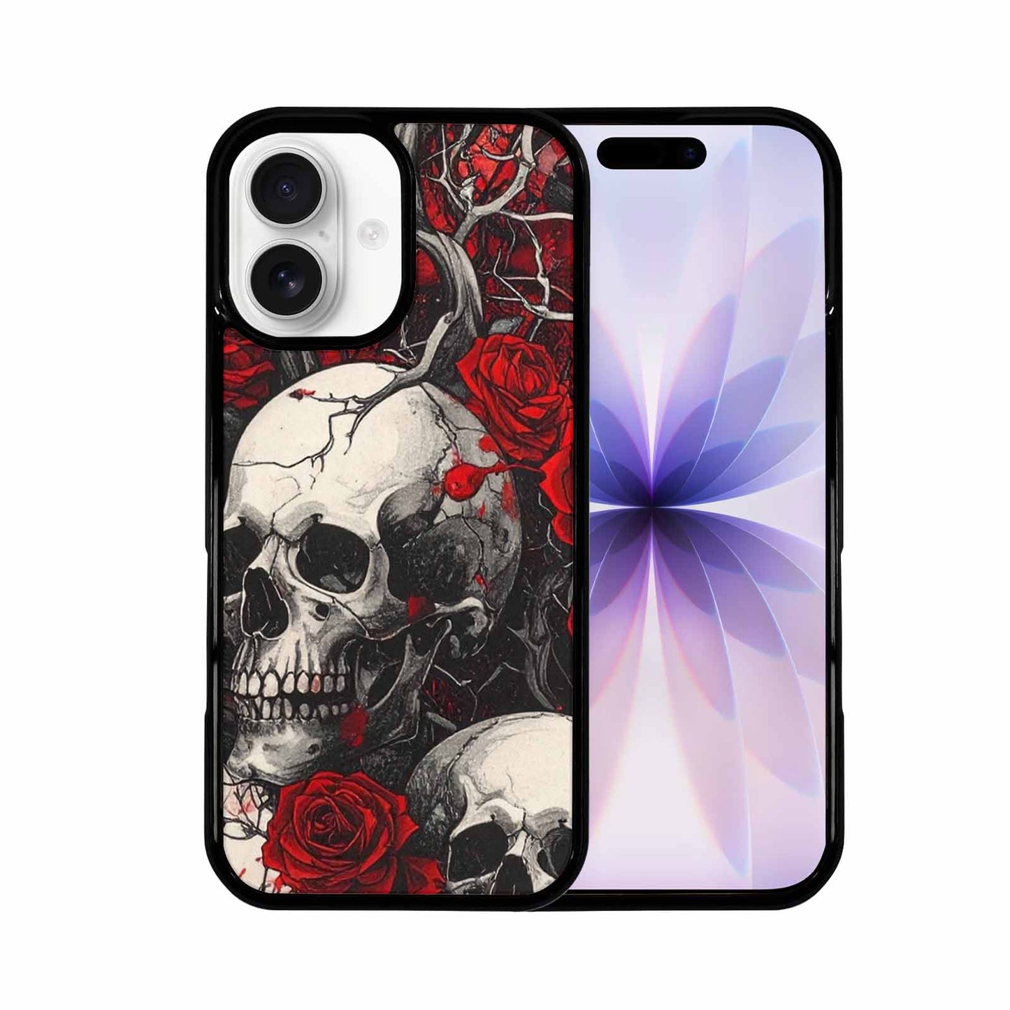 iPhone 17 Case — Skull And Roses Black Gothic Skulls, Custom Art Phone Cover