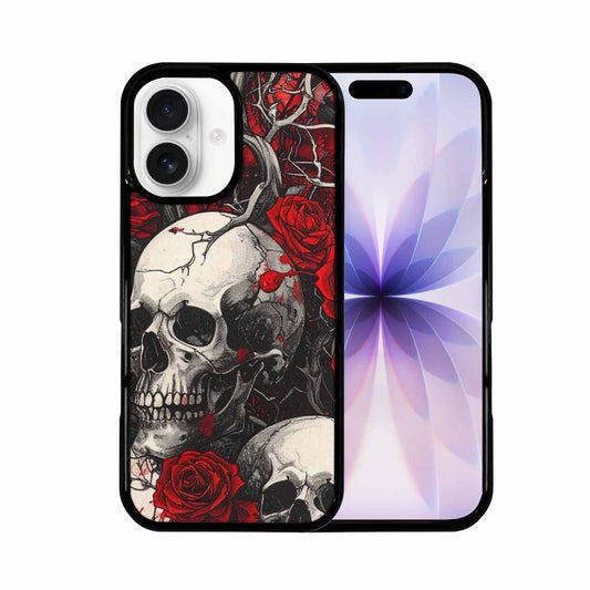 iPhone 17 Case — Skull And Roses Black Gothic Skulls, Custom Art Phone Cover