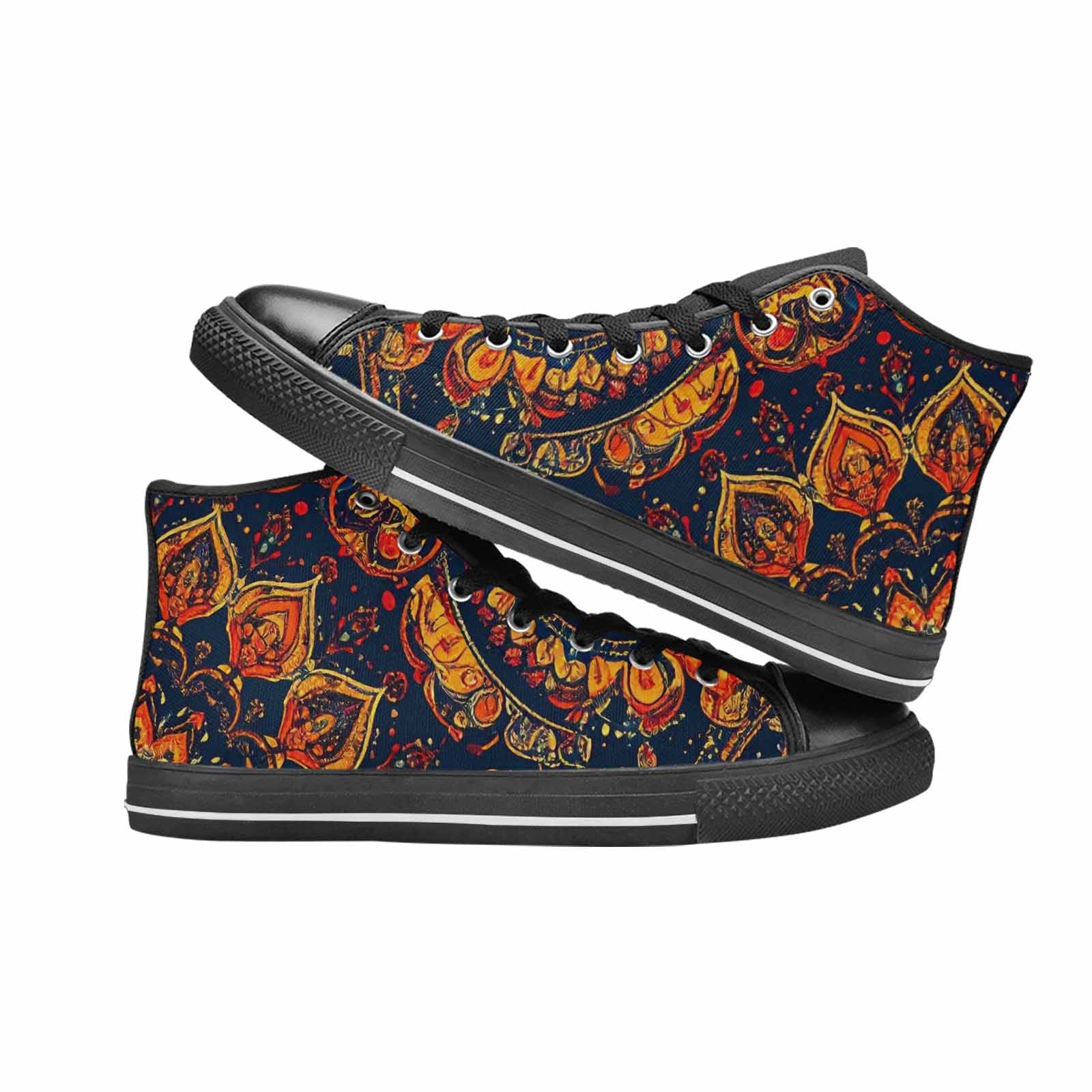 WOMEN'S Mandala Lions High Top Canvas Wallpaper Art Sneakers