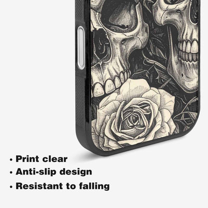 iPhone 16 Case — 20 Skulls Overlapping Seamless Tileable Pattern, Custom Designed Case Cover