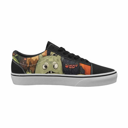 WOMEN'S Monsters  Camo Monsters Lace-Up Canvas Cottagecore Sneakers