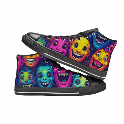 WOMEN'S Funny Looking Cartoon High Top Canvas Grunge Shoes