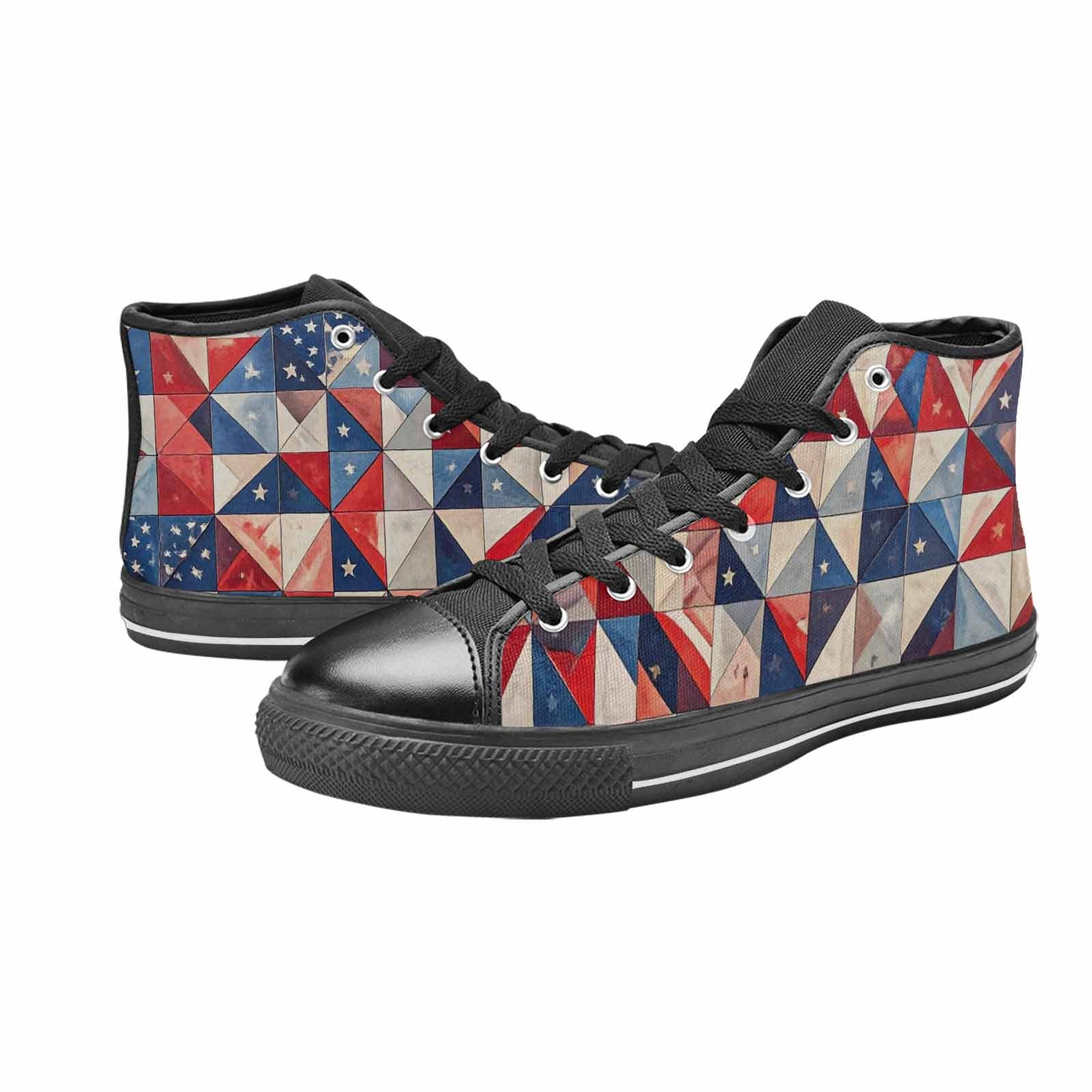 MEN'S American Flag Stars High Top Canvas Grunge Custom Sneakers