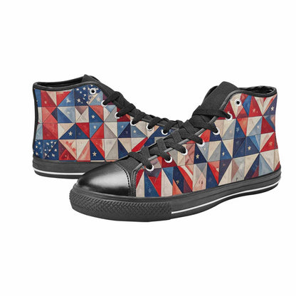 MEN'S American Flag Stars High Top Canvas Grunge Custom Sneakers