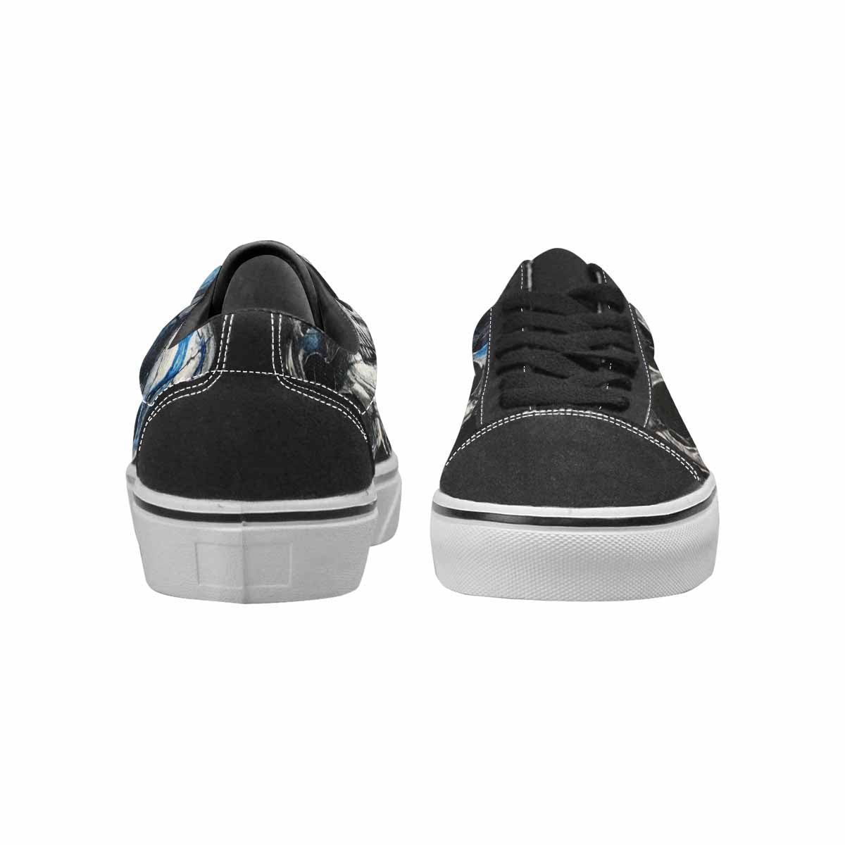 WOMEN'S Skull Roses Lace-Up Canvas Melting Art Custom Sneakers