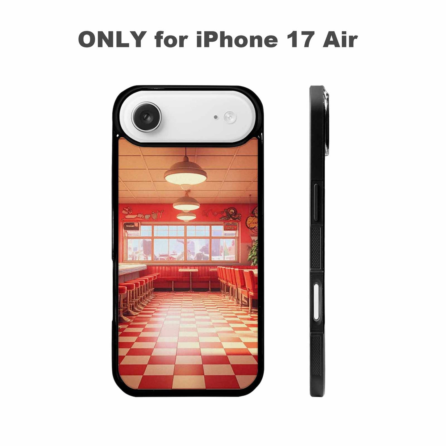 iPhone 17 Air Case — Diner Cartoon Art Pattern Retro Vintage, Custom Printed Phone Case