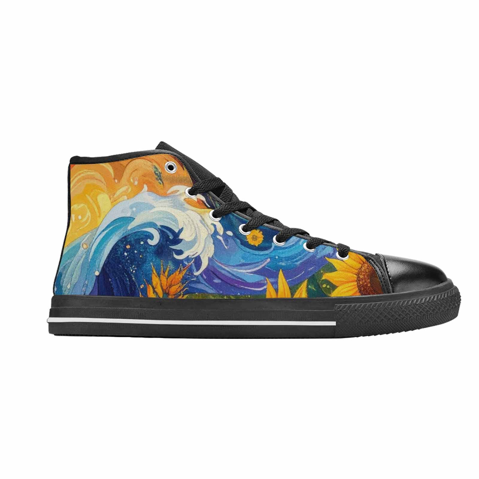 WOMEN'S Blend All Versions High Top Canvas Wallpaper Art Shoes