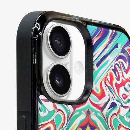 iPhone 16 Plus Case — Holographic Tribal Blaze, Customized Protective Case