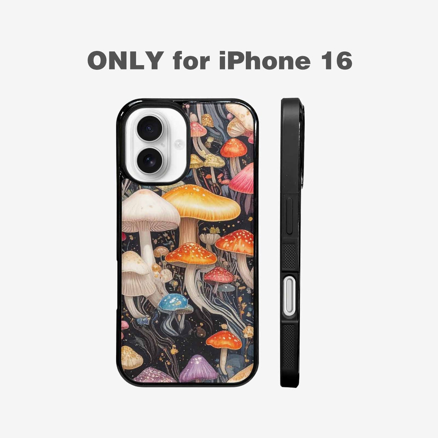 iPhone 16 Case — Mushrooms Pattern Hundreds Of, Custom Print Case Cover