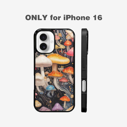 iPhone 16 Case — Mushrooms Pattern Hundreds Of, Custom Print Case Cover