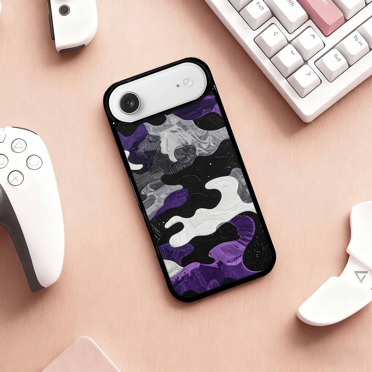 iPhone 17 Air Case — Vivid Camo Asexual Pride Camo, Customized Protective Case