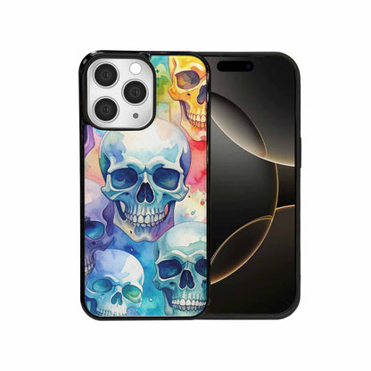 iPhone 15 Pro Max Case — Kulls Watercolor Skulls Small Skull Pattern, Custom Print Case Cover