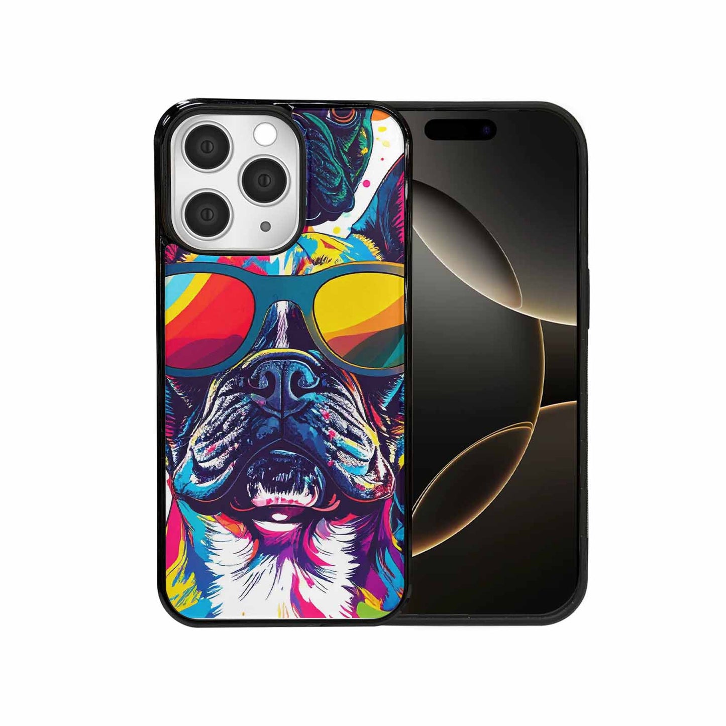 iPhone 15 Pro Max Case — French Bulldog Pop Art Pattern, Custom Designed Case Cover