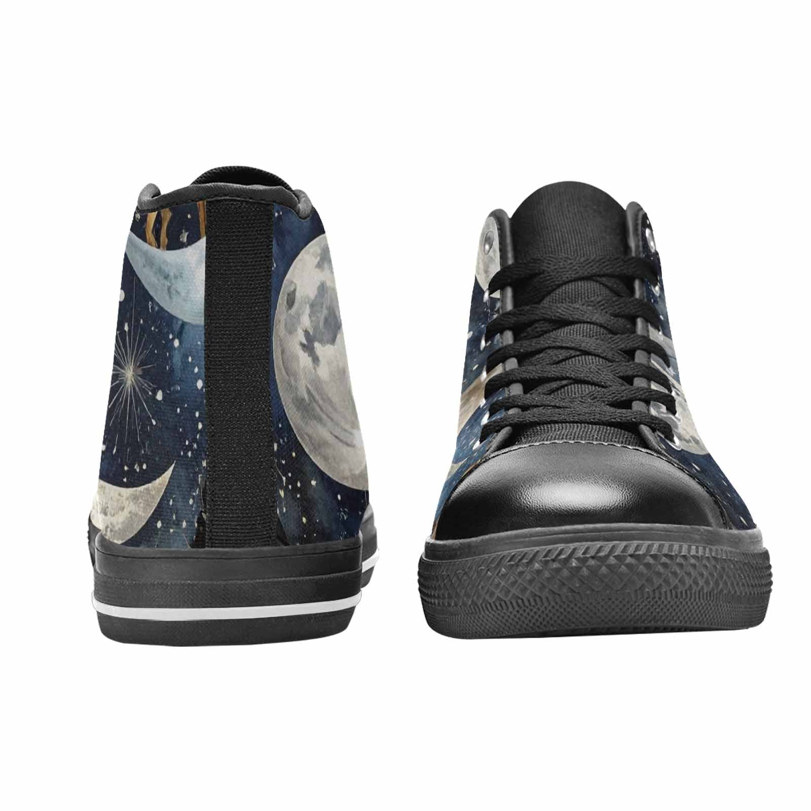 WOMEN'S Wolf Silhouette Moon High Top Canvas Dreamcore Custom Sneakers