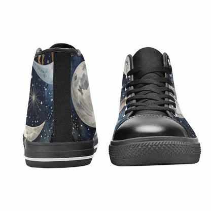 WOMEN'S Wolf Silhouette Moon High Top Canvas Dreamcore Custom Sneakers