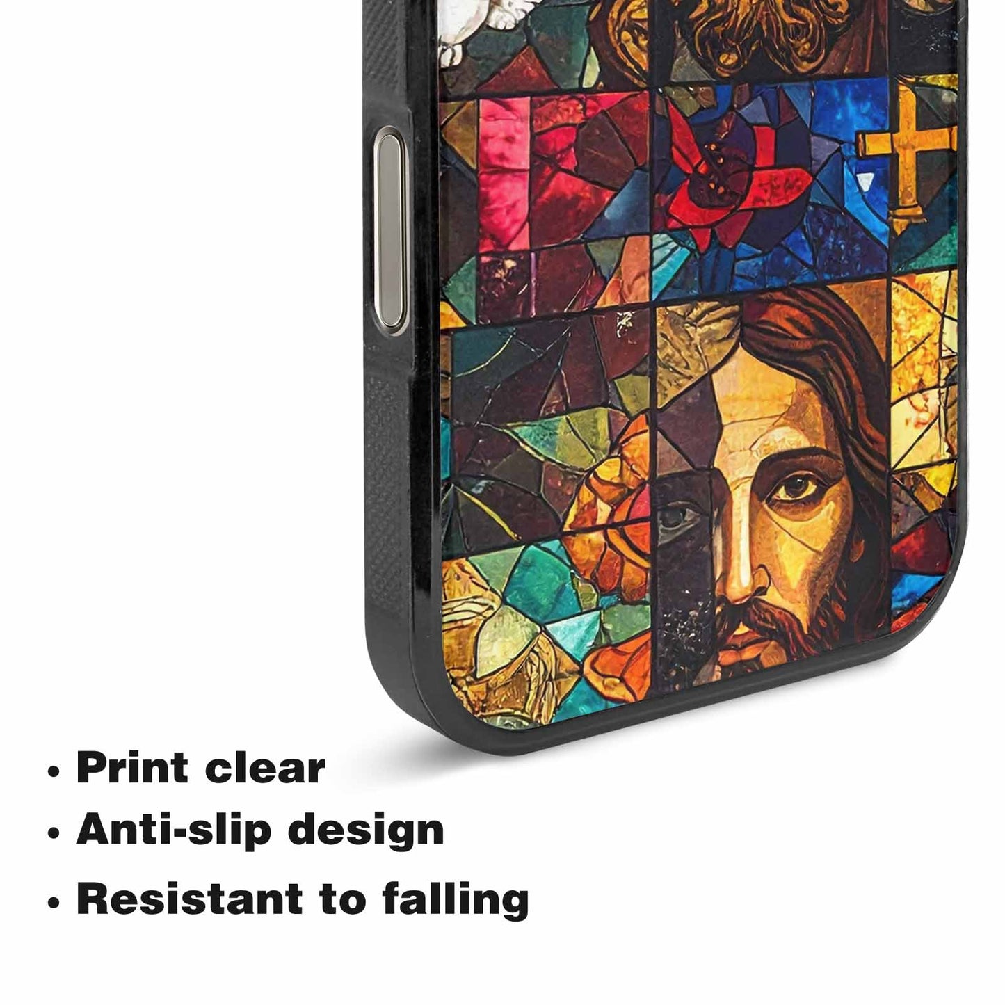 iPhone 16 Pro Case — Jesus Face Small Cross And Faith, Personalized Phone Case
