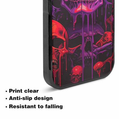 iPhone 15 Plus Case — Red Purple Skeletons Neon Drip Melting, Custom Print Case Cover
