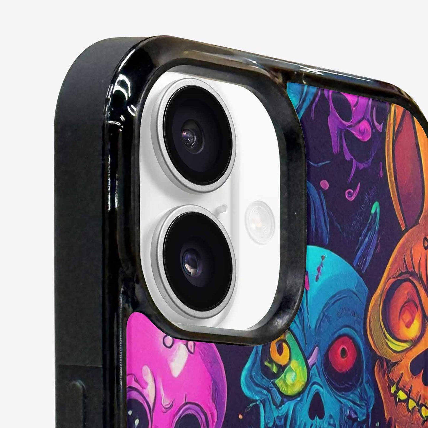 iPhone 16 Plus Case — Mixed Toxic Glow Creature Pattern Hundreds, Custom Art Phone Cover