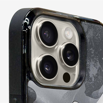 iPhone 15 Pro Max Case — Grey Camo Print, Custom Art Phone Cover