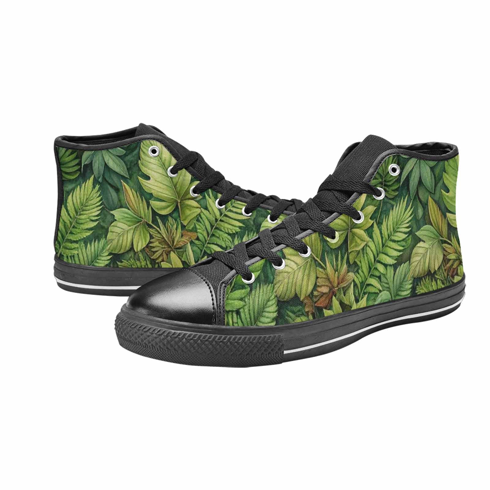 WOMEN'S Seven-Point Palmate Leaf High Top Canvas Aesthetic Sneakers