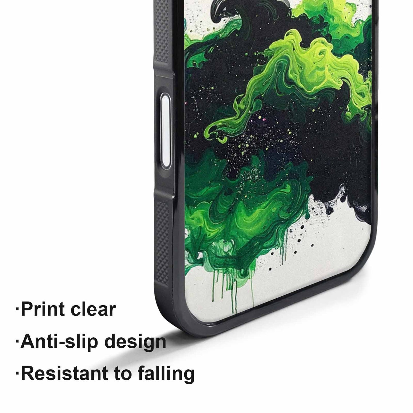 iPhone 17 Air Case — Black Green Ink Galaxy Nebula Galaxy, Custom Designed Case Cover