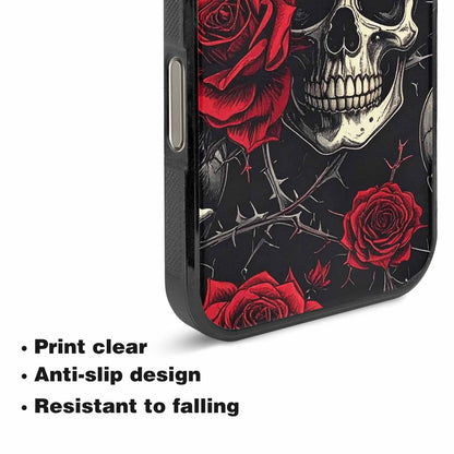 iPhone 16 Pro Max Case — Ornate Gothic Skulls Roses, Custom Art Phone Cover