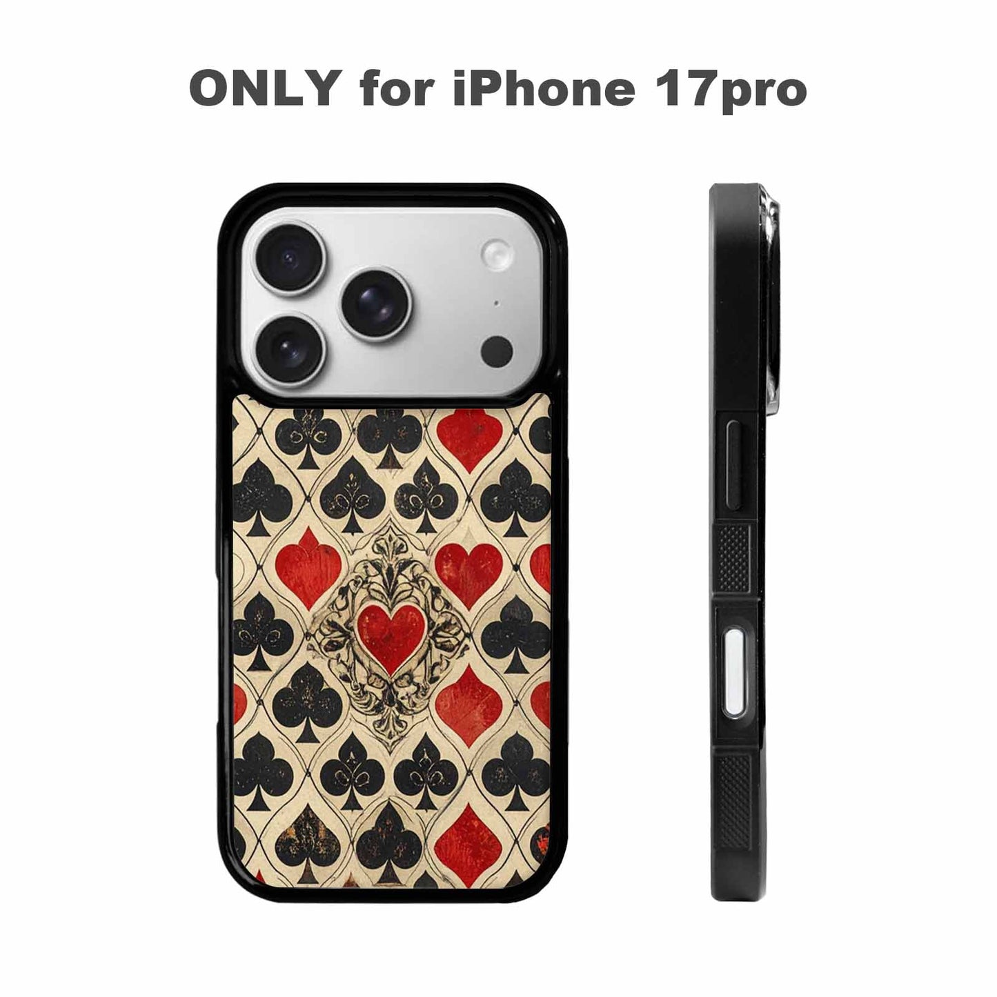 iPhone 17 Pro Case — Small Playing Card Suit Pattern Original, Custom Phone Case