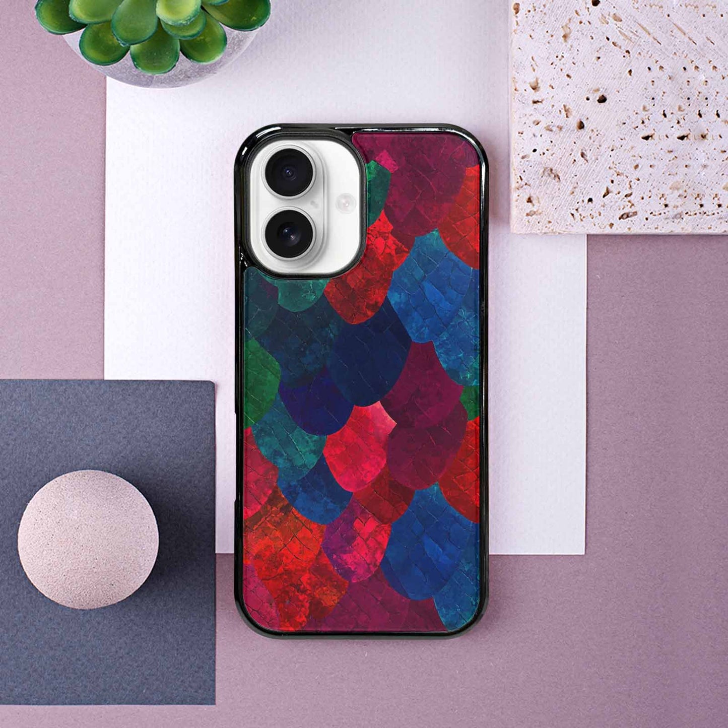 iPhone 16 Case — Snake Print Dark Seamless Pattern Vibrant, Original Design Phone Case