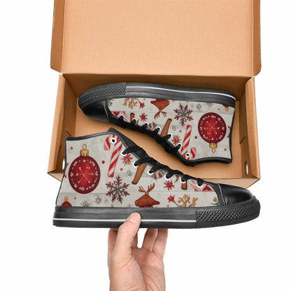 MEN'S Christmas Holly Snowflake High Top Canvas Dreamcore Sneakers