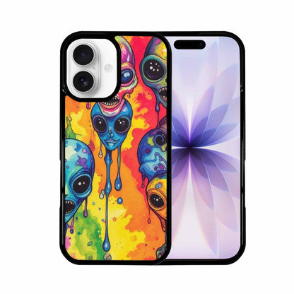 iPhone 17 Case — Melting Aliens Pattern Alien Scifi, Unique Phone Case Design