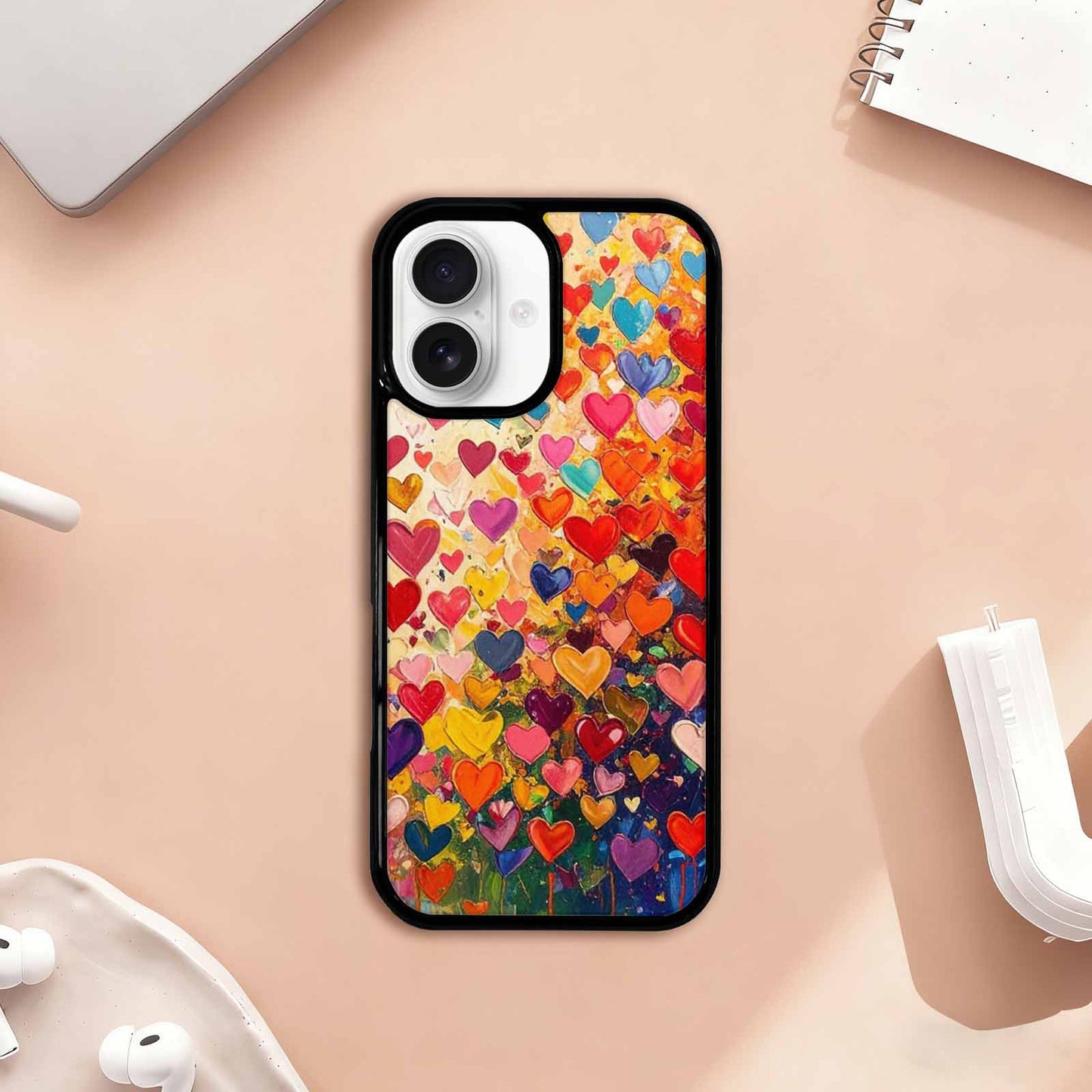 iPhone 17 Case — Full Color Vibrant Heart Original Art, Custom Printed Phone Case