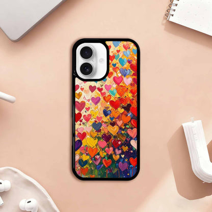 iPhone 17 Case — Full Color Vibrant Heart Original Art, Custom Printed Phone Case