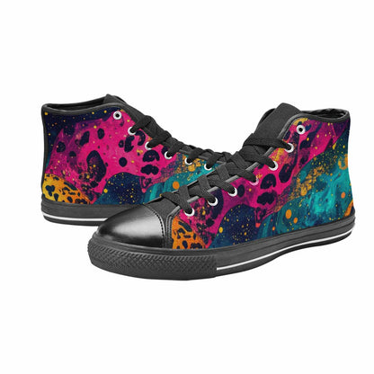 MEN'S Leopard Print Galaxy High Top Canvas Surreal Custom Shoes