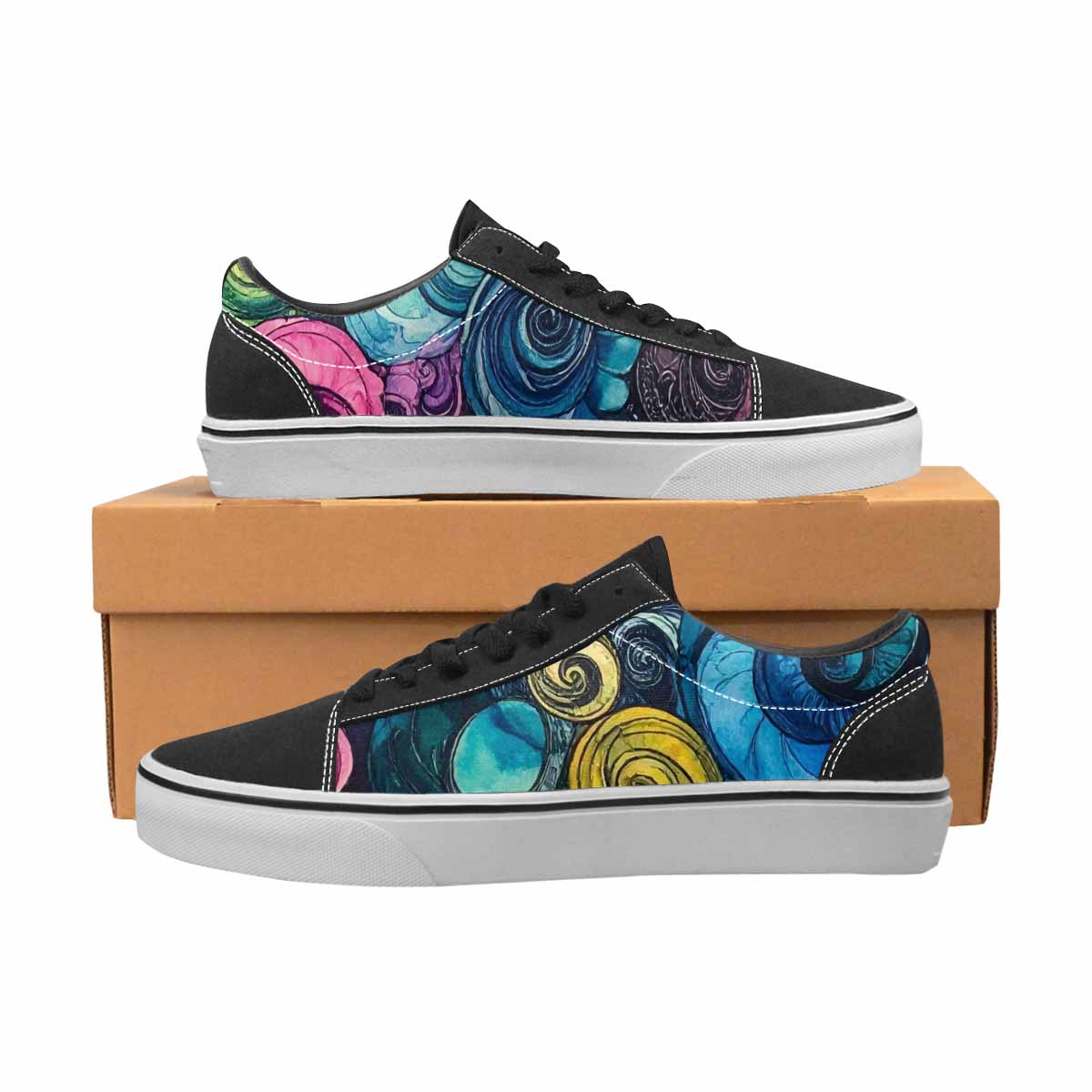 WOMEN'S Tie Lace-Up Canvas Wallpaper Art Custom Sneakers