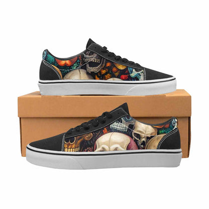 WOMEN'S Skulls  Animal Print Lace-Up Canvas Grunge Custom Shoes
