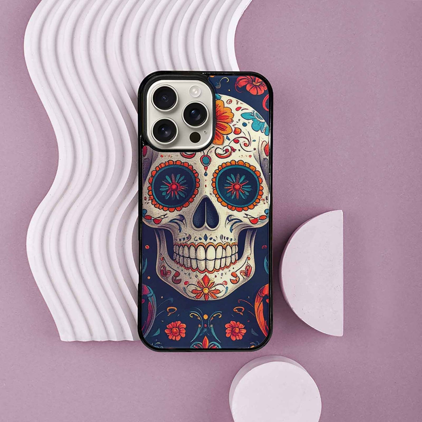 iPhone 16 Pro Max Case — Day Dead Sugar Skull Art 100s, Custom Made Phone Cover