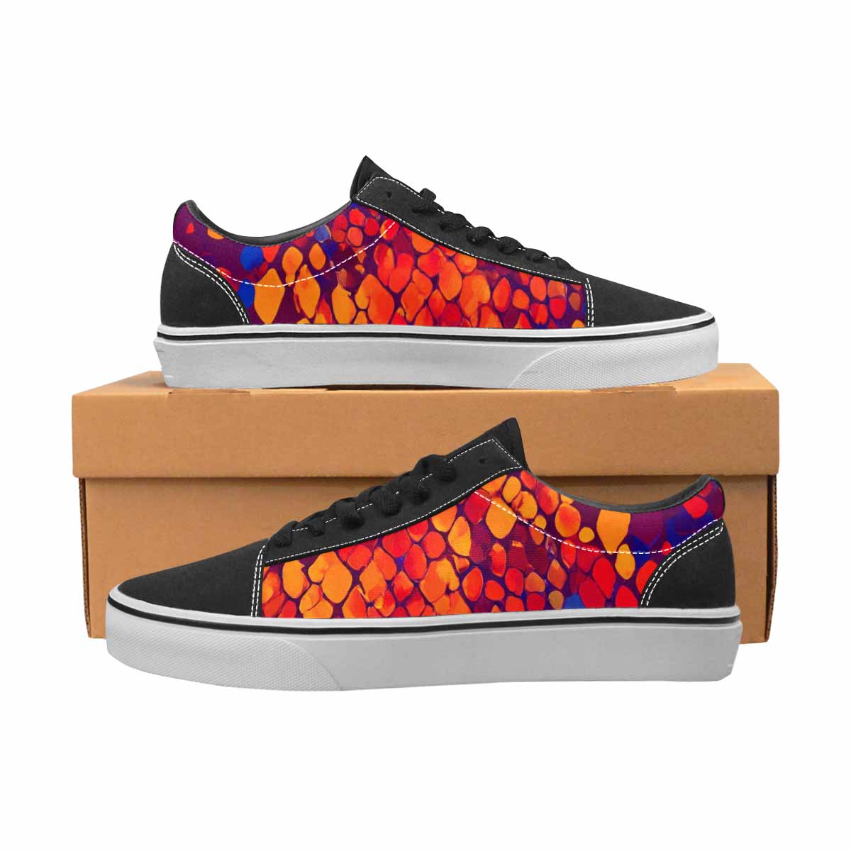 MEN'S Dark Snake Print Canvas Lace-Up Y2K Shoes