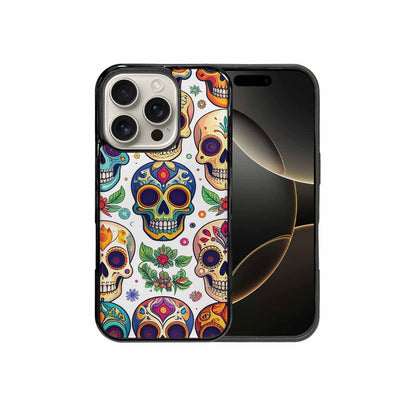 iPhone 16 Pro Case — Vibrant Skull Seamless, Custom Made Phone Cover