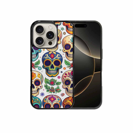 iPhone 16 Pro Case — Vibrant Skull Seamless, Custom Made Phone Cover