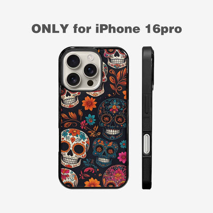 iPhone 16 Pro Case — Smaller Skulls Overlapping Seamless Pattern Of, Custom Made Phone Cover