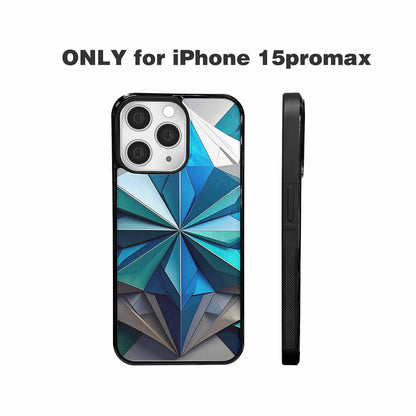 iPhone 15 Pro Max Case — Geometric Origami Art Pattern, Custom Print Case Cover