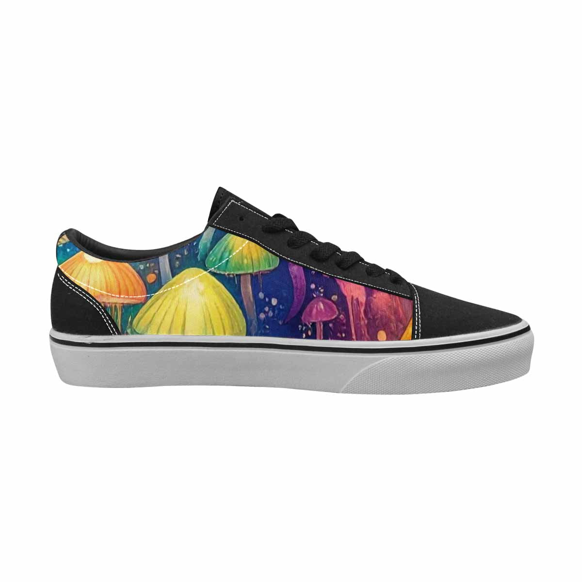 WOMEN'S Rainbow Drip Mushrooms Lace-Up Canvas Vivid Sneakers