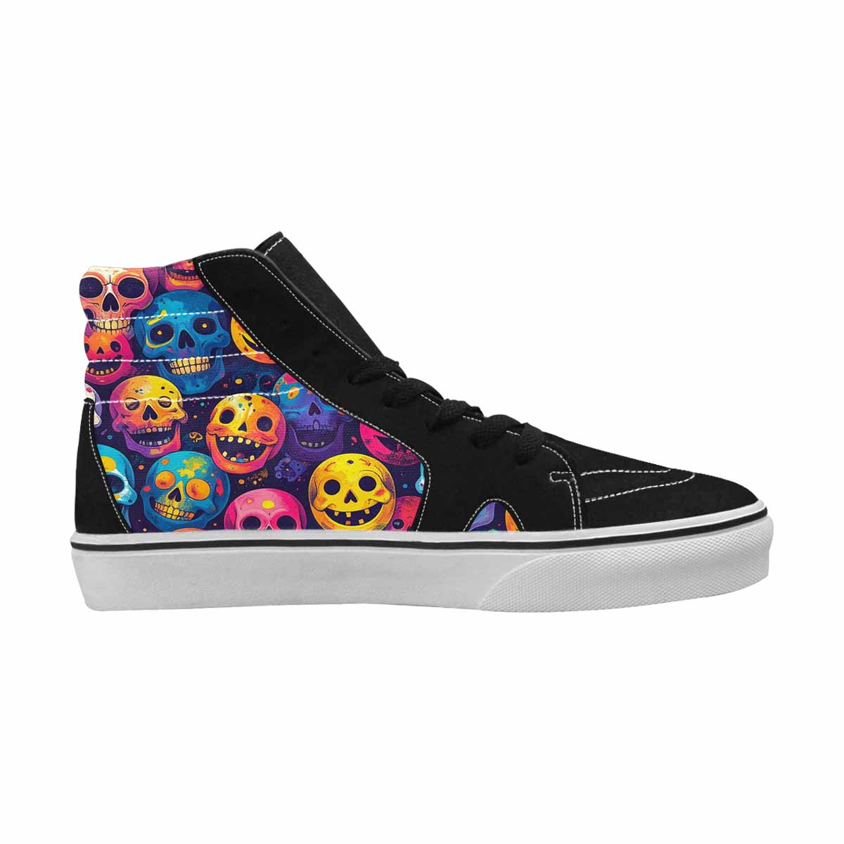 MEN'S Skeleton People Face High Top Canvas Neon Fantasy Shoes