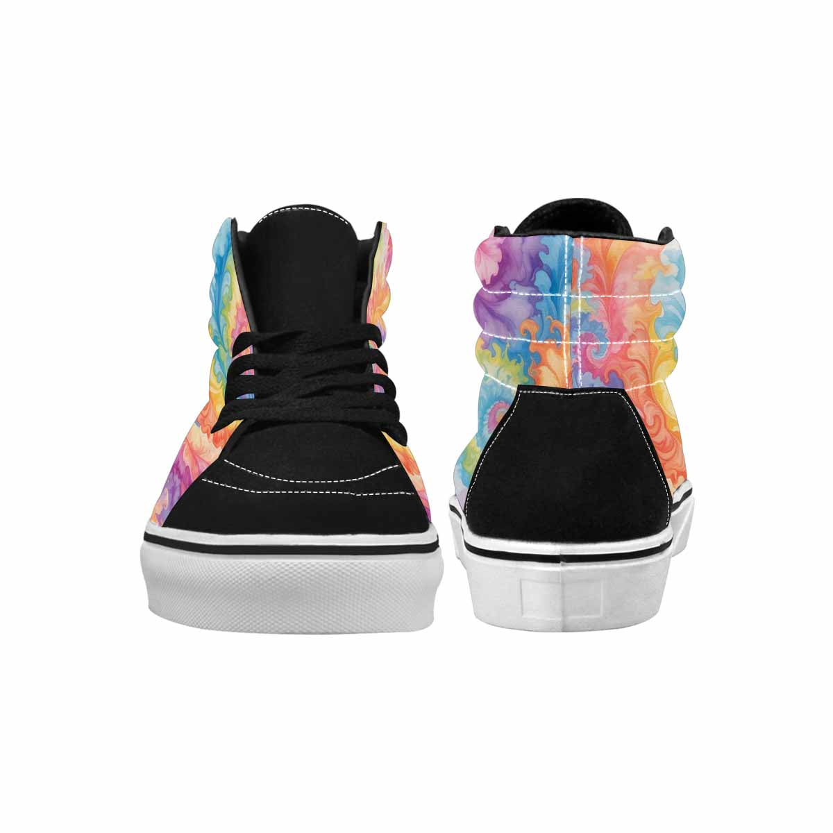 MEN'S Tie Dye Swirls Tie High Top Canvas Surreal Custom Shoes