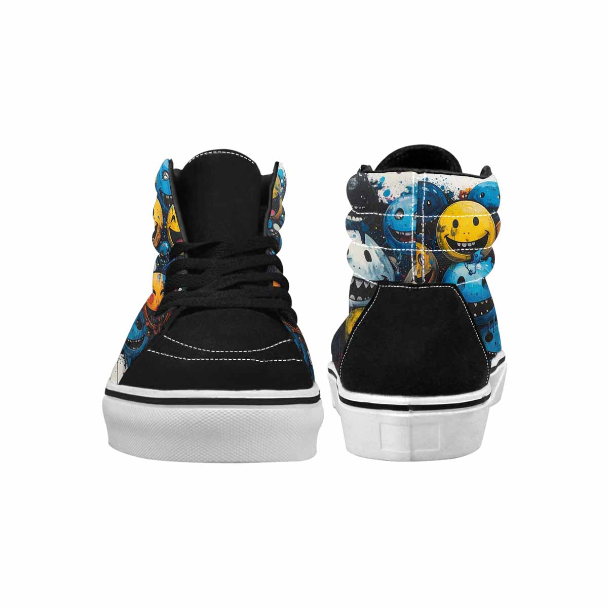 MEN'S Melting Moon Smiley High Top Canvas Grunge Shoes