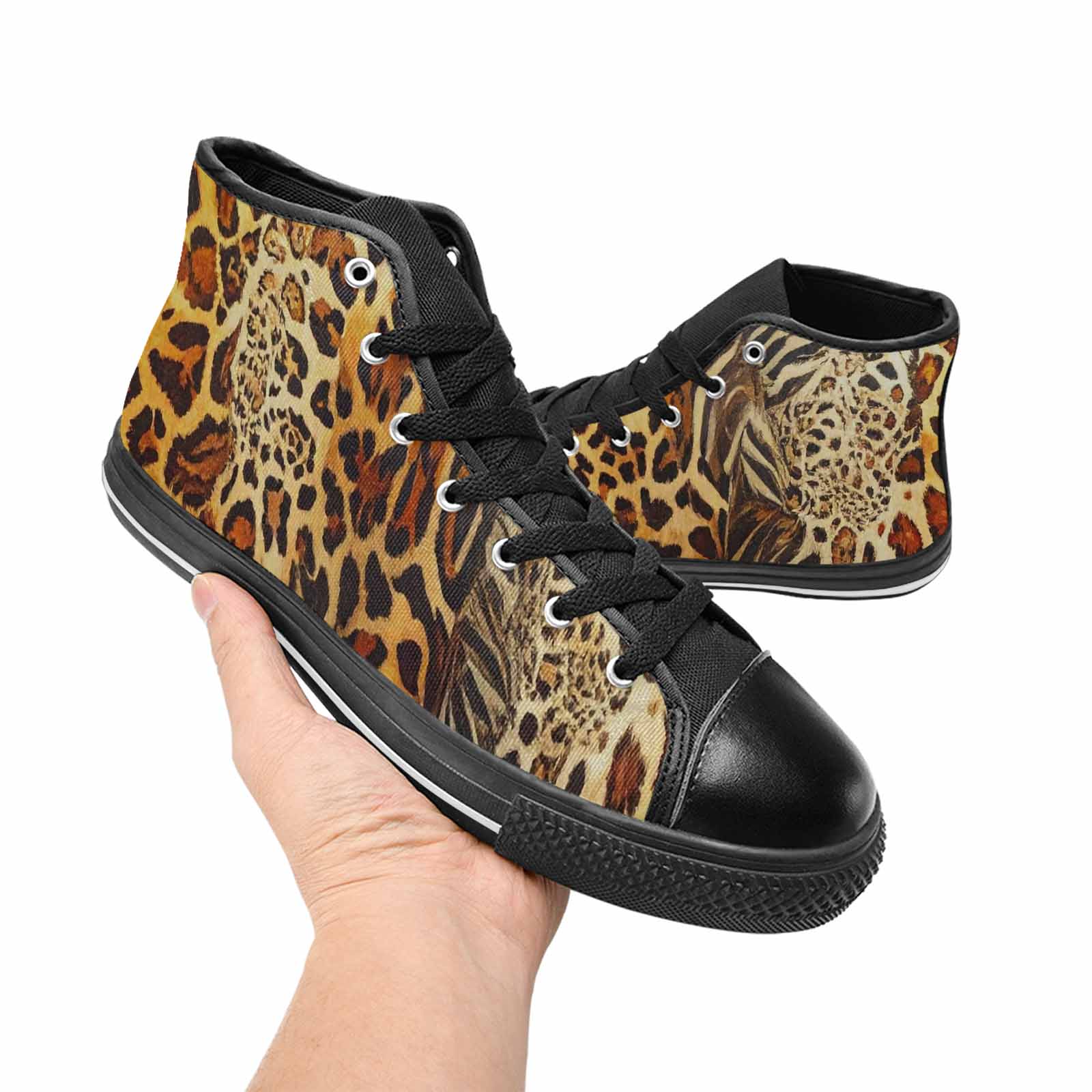 MEN'S Animal Print High Top Canvas Neon Fantasy Shoes