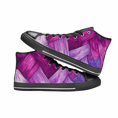 MEN'S Bisexual Flag Color High Top Canvas Surreal Custom Shoes